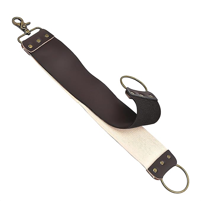 Linkidea Straight Razor Leather Strop for Sharpening, Leather Strop Razor Strops, Hair Removal Folding Razor, Straight Razor Sharpening Belt (Brown)