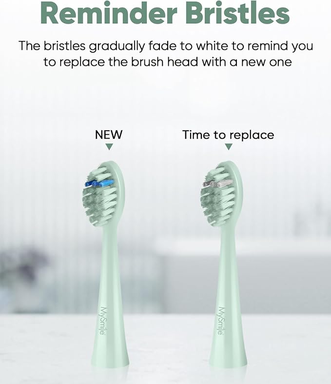 MySmile DY156 Electric Toothbrush for Adults, Rechargeable Sonic Battery Toothbrush Portable with 3 Brush Heads, 2 Mins 5 Modes Smart Timer, 45000VPM, One Charge for 60 Days - Green