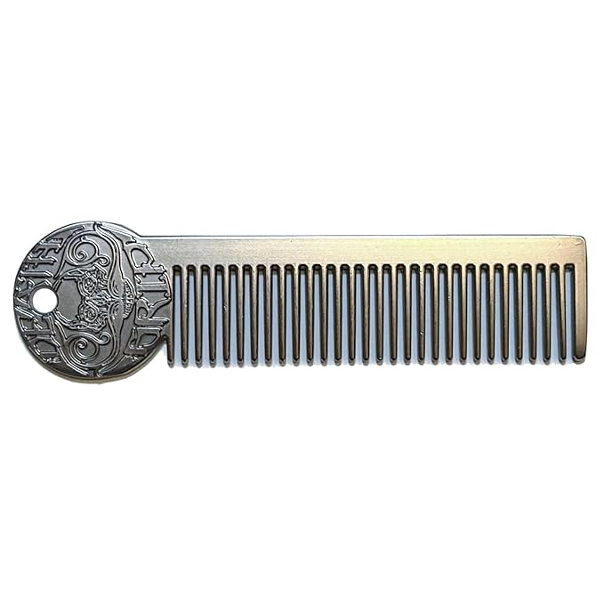 Metal Mustache & Beard Comb – Dual-Sided Pocket Comb for Men, Fine & Wide Teeth for Precise Styling – Durable, Compact, Travel-Friendly Grooming Tool for Facial Hair Care