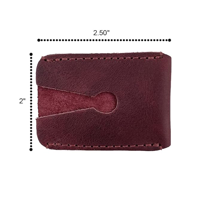 Hide & Drink, Leather Double Edge Safety Razor Head Protective Sheath, Shaving Travel Cover Handmade (Sangria)