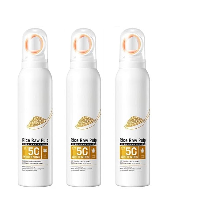 Rice Milk SPF 50+ Refreshing Sunscreen Spray UVA UVB Protection Quick-Drying Water Resistant Body Face Sun Care Mist 12Hr Long Lasting Weightless Non Greasy (3)