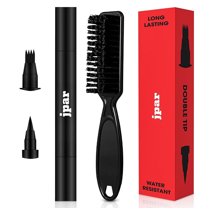 Beard Pencil Filler for MenBeard Filler for Men Waterproof Beard Filling Pen Kit - Long Lasting Beard Filler Pen with Brush Water Proof Beard pen Dark Brown Natural Look