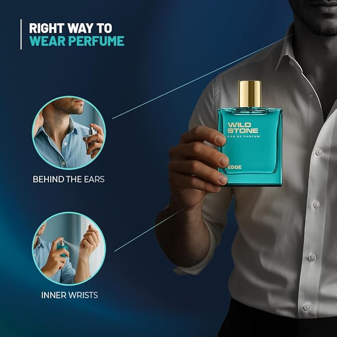 Wild Stone Edge Eau De Parfum | 3.38oz,100 ml | Luxury EDP Perfume for Men | Intense Long Lasting Premium Fragrance | Woody & Warm Spicy Notes | 100% Liquid Scent | Best Perfume for Gifting