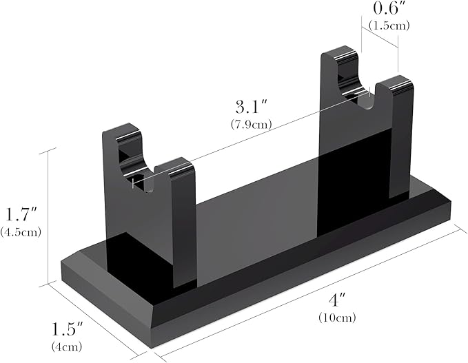 Linkidea Acrylic Men's Razor Stand, Stable Bathroom Holder for Safety Razors, Easy Clean, Compatible with Viking Blade Chief & Shaving Revolution Razors (Black)