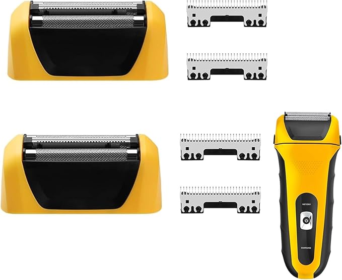 Yellow Shaver Replacement Foils, Cutters and Head Compatible with Wahl 7061 Series- Model 7045-100, 2 Packs