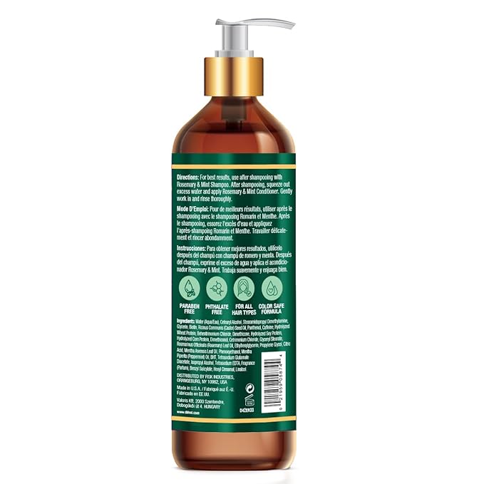 Difeel Rosemary and Mint Hair Strengthening Conditioner with Biotin 33.8 oz. - Made with Natural Rosemary Oil for Hair Growth