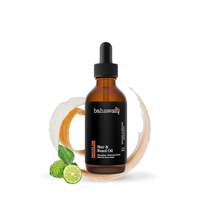 BAHAWAT Beard Oil -Premium Beard Oil Conditioner & Softener - Cedarwood & Citrus scent- Eliminates Beard Itch, Promote a Healthy, Full Beard, Natural Ingredients, 2 ounce.