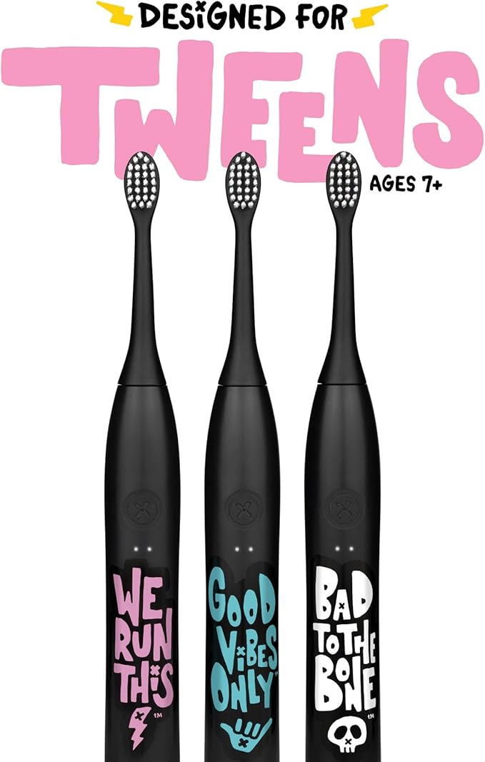 Made by Dentists Sonic X Electric Toothbrush – Rechargeable Kids Sonic Toothbrush, 8X Plaque Removal, 2 Speed Modes, 2-Minute Timer, 6 Brush Heads Included, We Run This Edition