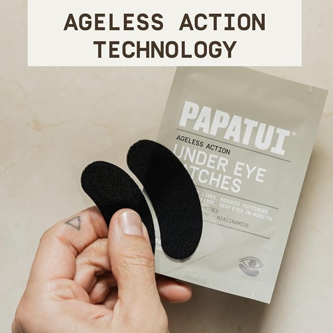 Papatui by Dwayne Johnson Fast-Acting Under Eye Patches for Men | Ageless Action to Reduce Puffiness, Dark Circles and Fine Lines | Made with Niacinamide, Hyaluronic Acid, Caffeine | 6ct