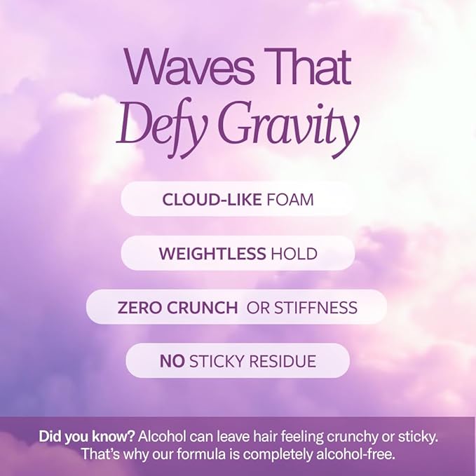 Function of Beauty Wavy Hair Mousse for Styling - Anti-Frizz Hair Styler Adds Volume & Defines Natural Waves - Volumizing & Texturizing Lightweight Styling Foam with Flexible Hold - Hair Care Products