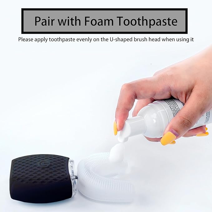 Ultrasonic Toothbrush for Adults - Automatic Electric Toothbrush 30s Timer,Rechargeable Portable Washable Design Soft Bristles,Wireless Charging Ideal for Travel & Home Use (Black)