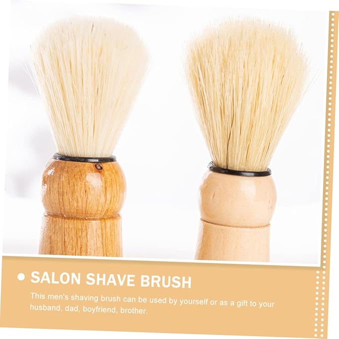 Men's Shaving Brush 2pcs Badger Hair Shave Brush Wooden Handle for Men