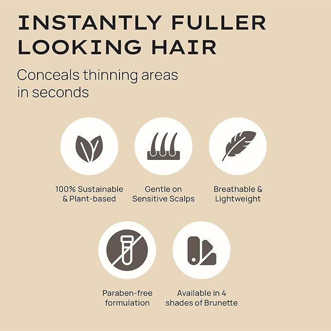Style Edit Hair Building Fibers for Thinning Hair | Conceals Receding Hairlines, Fine Hair & Bald Spots for Fuller looking hair, 100% Plant-Based Thickening Powder for Men & Women, Black 0.88oz