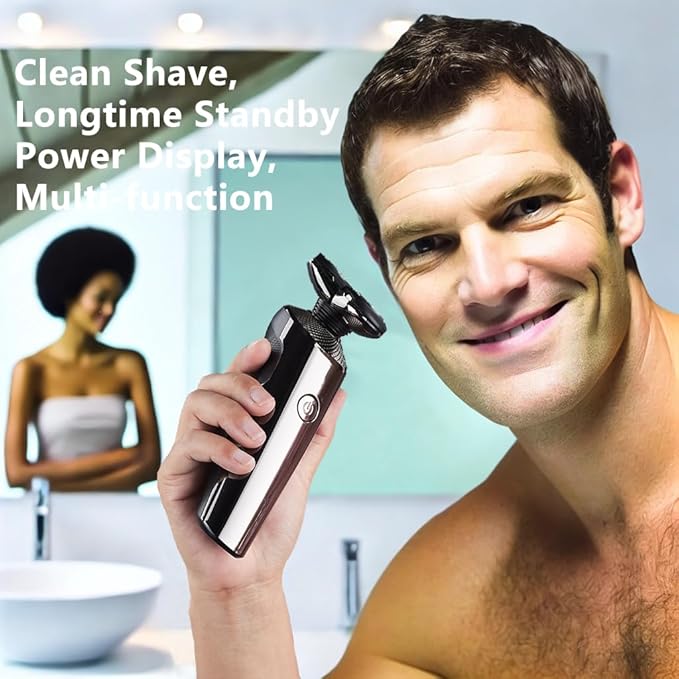 Electric Razor for Men, Kurener Electric Shaver for Men, Rechargeable Wet/Dry Shaver with Nose Trimmer Sideburns Trimmer