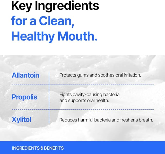 2-in-1 Foam Mouthwash & Toothpaste - Waterless Travel Size Oral Care, Portable Mouthwash Foam for Refreshing Breath, No Alcohol, Fluoride Free, Made in Korea 50 mL / 1.69 fl oz