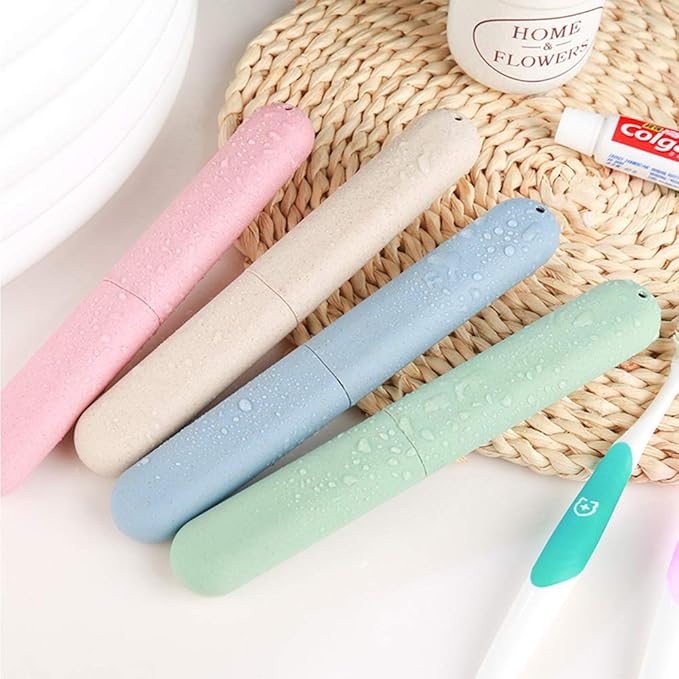 4 Pack Travel Toothbrush Case, Portable Breathable Toothbrush Holder for Travel/Camping/School/Home