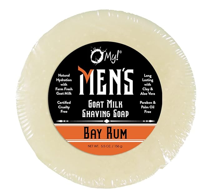 O My! Goat Milk Shaving Soap 5.5z - Fragrance Free | Get your Healthy Goat Milk Wet-Shave On with O My! | Paraben Free | Shea Butter, Vit E | Leaping Bunny Certified | Handmade in USA