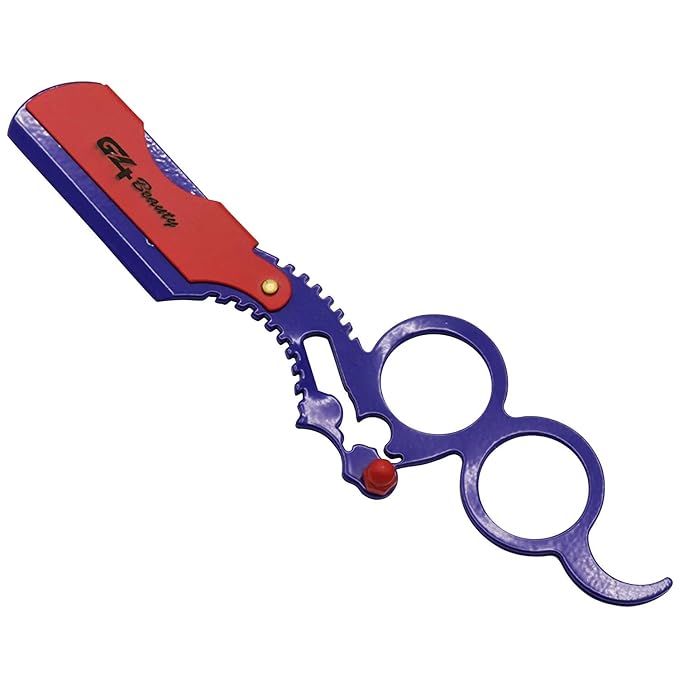G4 Vision Universal Replaceable Half Blade Straight Razor with 100 blades, Professional Double Ring Barber Single Edge Shave Razor (Blue)