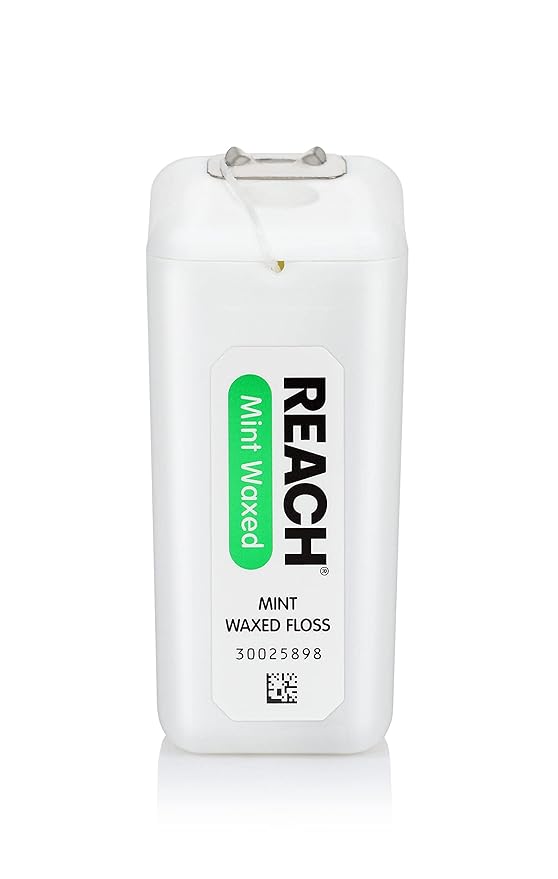 REACH Waxed Dental Floss, Mint, Plaque Remover for Teeth, Shred Resistant, Floss Slides Smoothly, Easy to Use, Waxed, Deep Cleaning Teeth, Oral Care, PFAS Free, for Adults & Kids, 200 yd (Pack of 2)