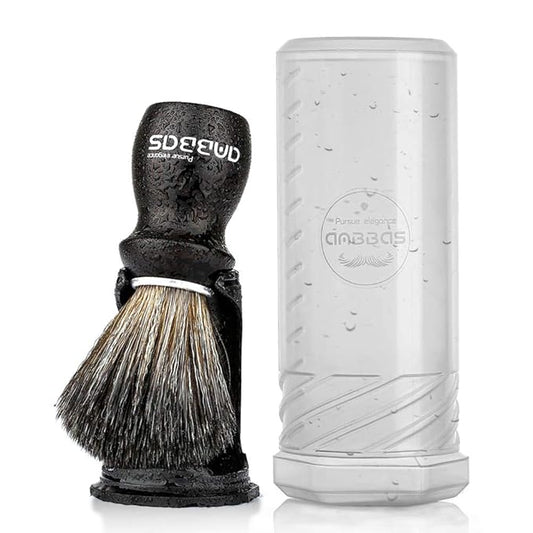 Anbbas Shaving Brush and Holder with Travel Case, Synthetic Badger Hair Ebony Handle Brush 3in1 Kit for Men