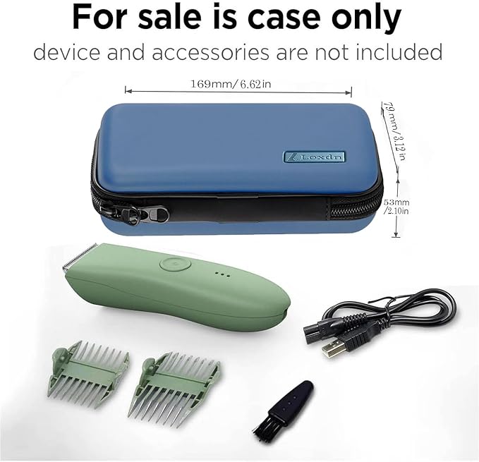 EVA Hard Case for Meridian/MANSPOT Shaver Groin & Body Hair Trimmer - Men's Grooming Organizer Storage Bag for Electric Razor and Accessories - Case Only (Blue)