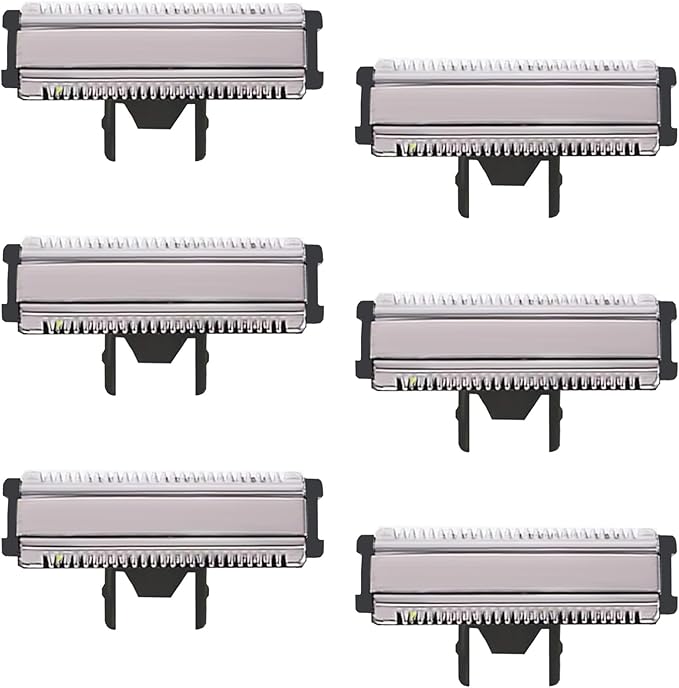LinMei Men's Electric Trimmer Blades - Full Body Wet & Dry Shaver USB-C Fast Charging, IPX5 Waterproof, Cordless Foil Trimmer for Face, Head, Body (Shaver Blades 6pcs)