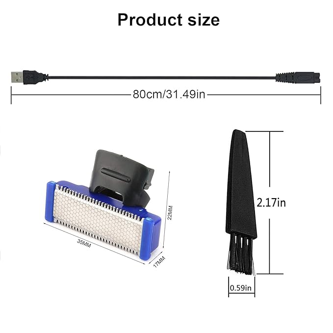 2PCS LinMei Electric Shaver Replacement Head Compatible for 1st Generation Micro Trimmer Solo Shaver for Men with Replacement Charger and Clean Brush