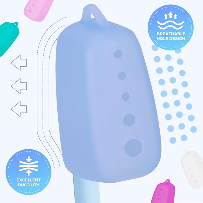 Lapfoon 5 Packs Toothbrush Covers, Silicone Toothbrush Covers Caps for for Electric Toothbrush Replacement Head & Manual Toothbrush, Toothbrush Travel Essentials