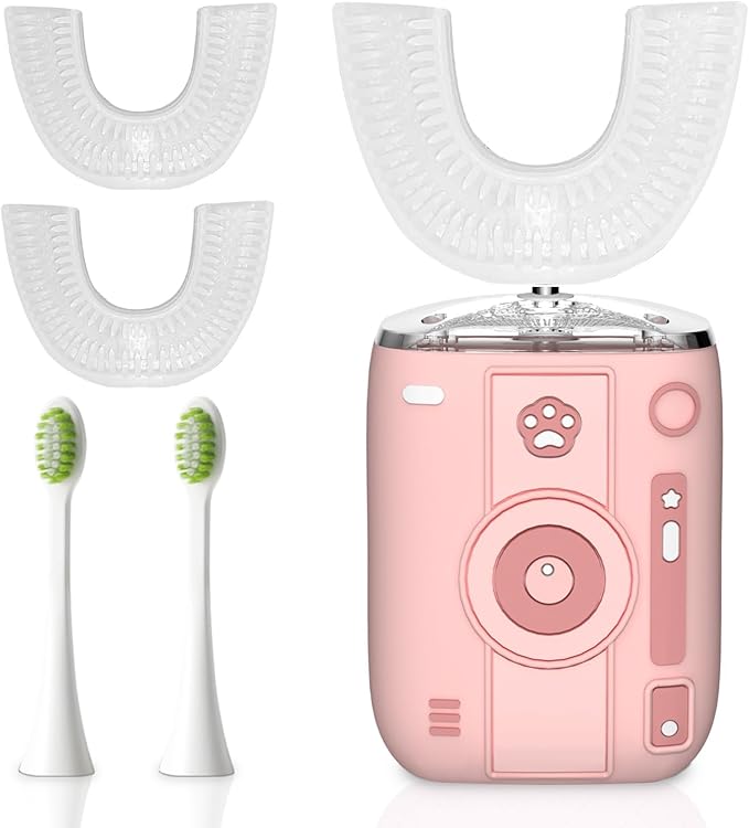 Adult Sonic Automatic Electric Toothbrush, 360° Oral Cleaning Stain Whitening (Pink)