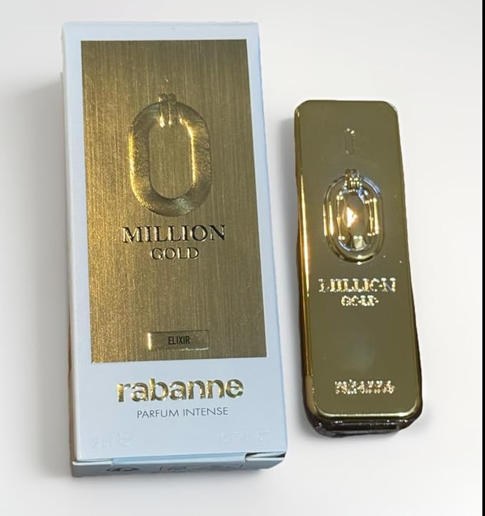 Rabanne Million Gold Elixir Parfum Intense, Luxury Gold Edition Fragrance, Mini, .17 oz, 5ml