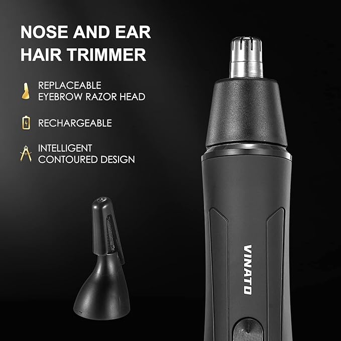 VINATO Electric Trimmer Tool Set - Body Hair Trimmer, Nose Hair Trimmer, Beard Razor, Anniversary Birthday Gifts for Him Gifts for Husband Boyfriend Dad, All-in-one Mens Gifts, Mens Grooming Kit