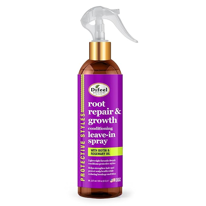 Difeel Root, Repair & Growth Conditioning Leave-in Spray 8 oz. for Stronger, Smoother, Healthier Hair with Deep Conditioning, Scalp Protection, Hair Growth and Frizz Control