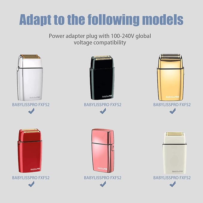 Replacment Charger for BaByliss PRO Shaver FXFS2 FXFS2G, 4.5V Adapter Compatible with BaBylissPRO Barberology Cordless Metal Double Foil Shaver FXFS2 Power Cord Supply