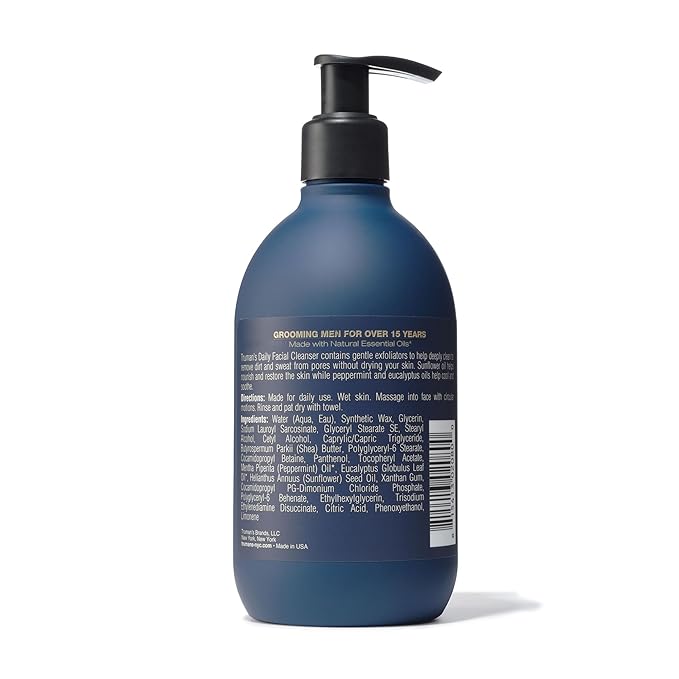 Truman's Gentlemen's Groomers - Men's Daily Facial Cleanser - Peppermint & Eucalyptus Oils, Hydrating Face Wash - Removes Sweat & Dirt