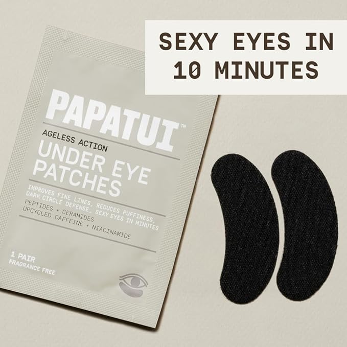 Papatui by Dwayne Johnson Fast-Acting Under Eye Patches for Men | Ageless Action to Reduce Puffiness, Dark Circles and Fine Lines | Made with Niacinamide, Hyaluronic Acid, Caffeine | 6ct