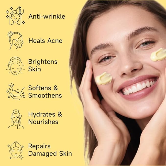 Organic Turmeric Cream, Brightening and Anti-Acne Facial Moisturizer, Skin Repair Treatment