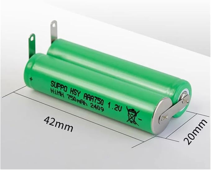 2.4V HSY-AAA0.75-PHP Ni-MH SUPPO Battery - Compatible with Waterpik 900, Sensonic Plus SR-3000/SR-3000E, BK-4MCCE Sonic Toothbrushes(1 Pack 1200mah x2)