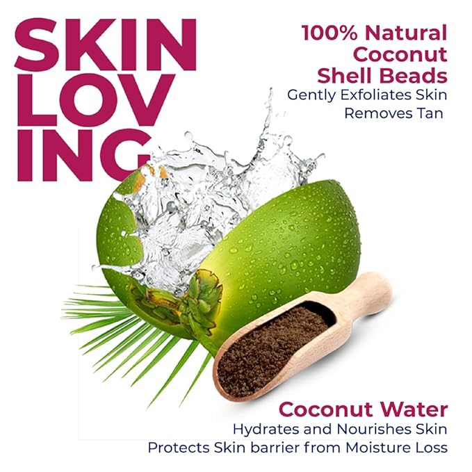 Parachute Advansed Shower Gel with Coconut Shell Beads & 100% Natural Coconut Water| Hydrates | Gentle| 100% Soap Free|8.4 Fl oz