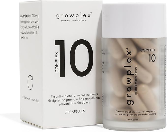 Complex10 Hair Support Supplement with Biotin, Collagen & 10 Essential Nutrients – Supports Healthy, Stronger-Looking Hair – 30 Capsules for Men & Women
