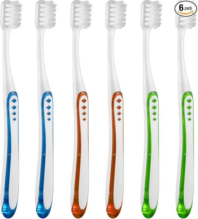 Extra Soft Toothbrushes for Adults, with 10000 Micro Nano Bristles, for Sensitive Teeth and Gum Recession (Compact Head, 6 Count)
