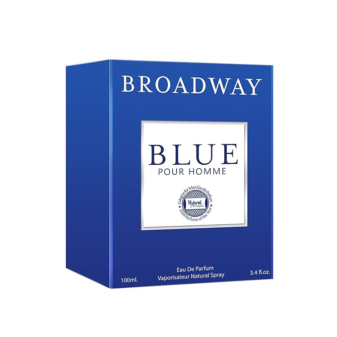 Hybrid & Company Broadway Blue Pour Homme For Men Eau De Parfum Vaporisateur Natural Spray 3.4 Fl Oz