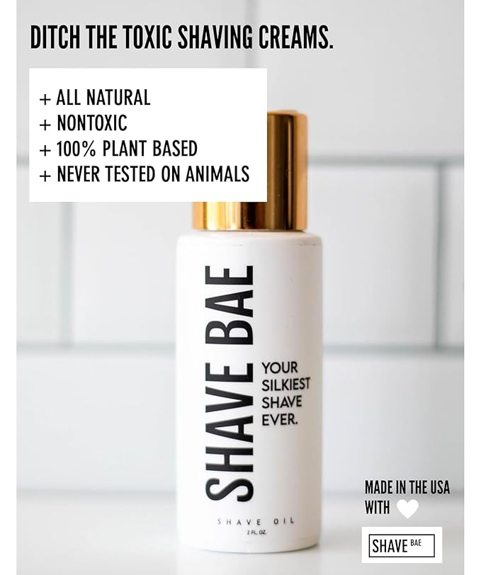 ALL-NATURAL Shaving Oil - No Razor Burn or Bumps | Hydrating | Beard & Bikini Lines | Silky Smooth Skin | Non-Toxic, Made in USA | Ditch Shaving Cream & Skip Lotion | Best shave ever