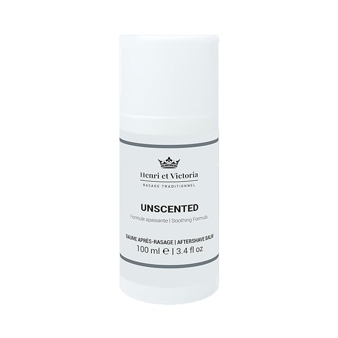 HENRI ET VICTORIA After Shave Balm for Men | Post Shave Balm - Unscented | Made by Skilled Artisans | Prevents and Cures Razor Burns | 3,4 oz