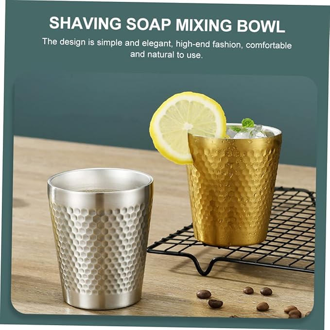 DOITOOL 3pcs Stainless Steel Shaving Bowl Capacity Men's Shaving Bowl for Soap Sandalwood