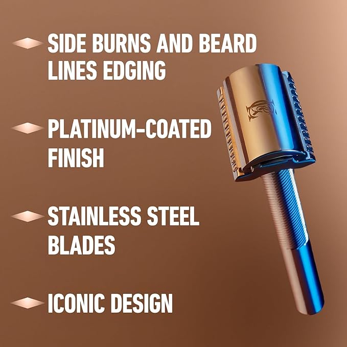 King C. Gillette Double Edge Safety Razor Blades 10 count, Stainless Steel Platinum Coated Blades