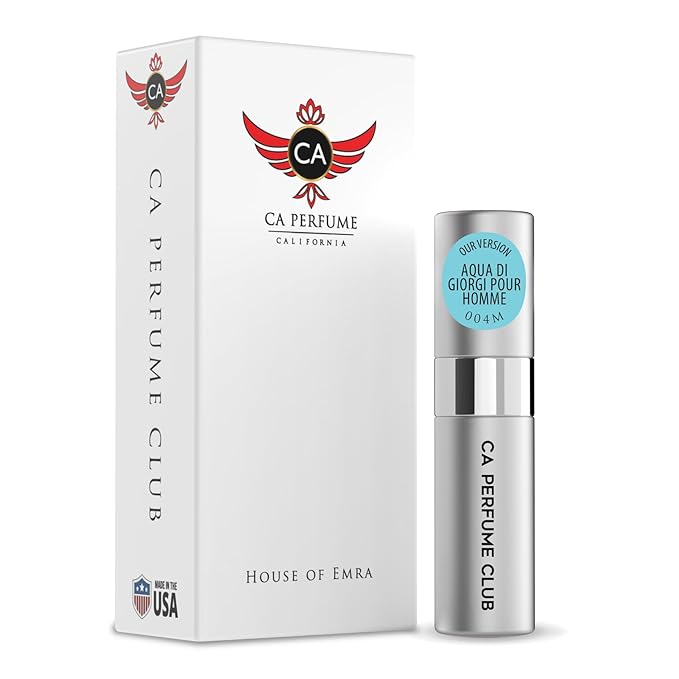 CA Perfume Impression of Aqua Di Giorgi Pour Homme for Men Woody Aquatic Scent Long Lasting Cologne for Men Eau De Parfum Travel Size Refillable Atomizer Spray 0.27 Fl Oz 8ml