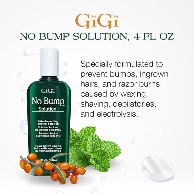 GIGI No Bump Skin-Smoothing Topical Solution, Helps Prevent Razor Burns, Hair Bumps, and Ingrown Hair After Waxing or Shaving, Soothes and Calms Skin, Suitable for Men and Women, 4 fl oz - 1 Pack
