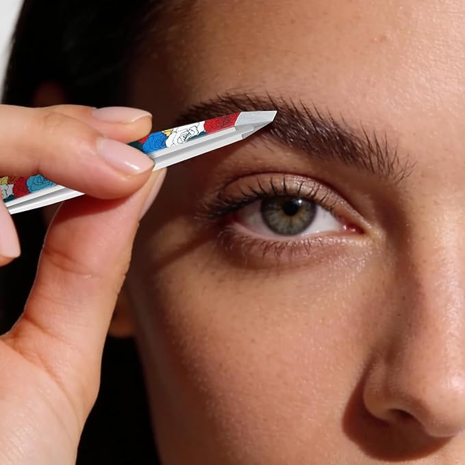 Tweezers - Pointed Slant Tweezer Set - Precision Tweezers for Women and Men Facial Hair, 420 Stainless Steel Pointed Slant Tweezers for Any Unwanted Hair; Ingrown Hair & Eyebrows, Travel Case Included