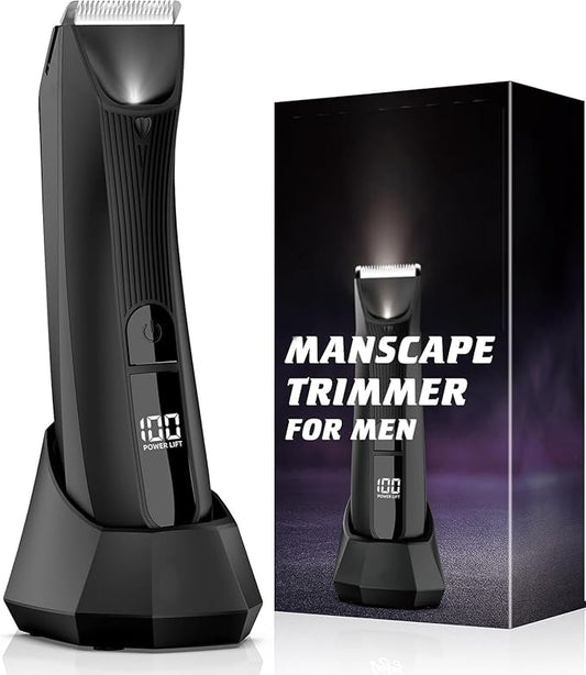 Manscape Body & Pubic Hair Trimmer for Men, No Nick, No Cut, Balls Trimmer - No Razor Burn Groin, Body Groomer Shaver, IPX7 Waterproof Electric Razor, Gift for Men Dad