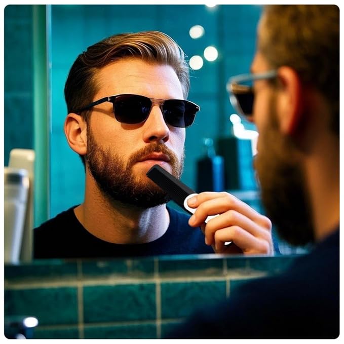 4 Pcs Folding Pocket Combs for Men - Stainless Steel Fine Tooth Hair Beard Combs for Styling Hair, Beard or Mustache Care, Compact Design for Travel & Everyday Grooming (Silver)